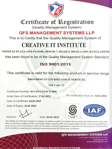 One of the ISO Certified IT Institutes in Bangladesh