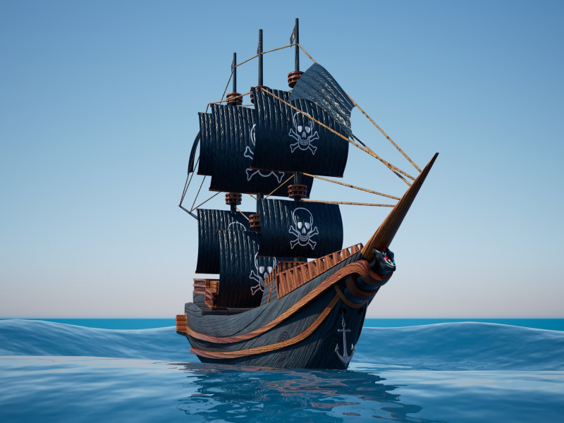 Pirate Ship Stylized 3D Art