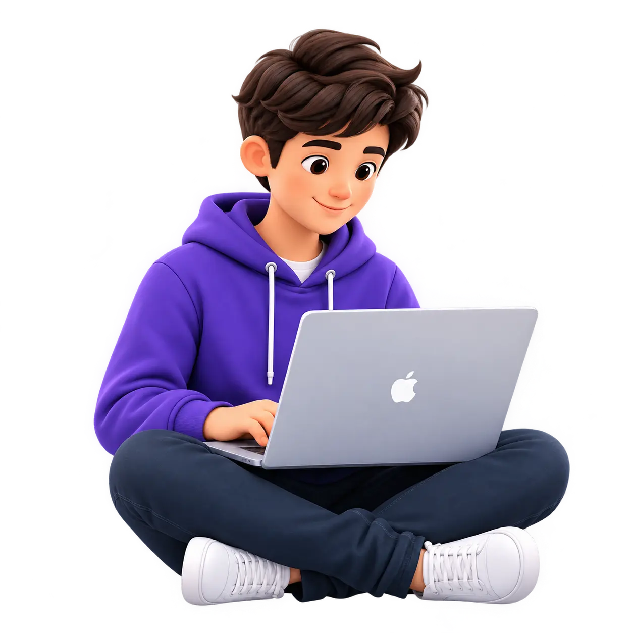 A student learning on a laptop
